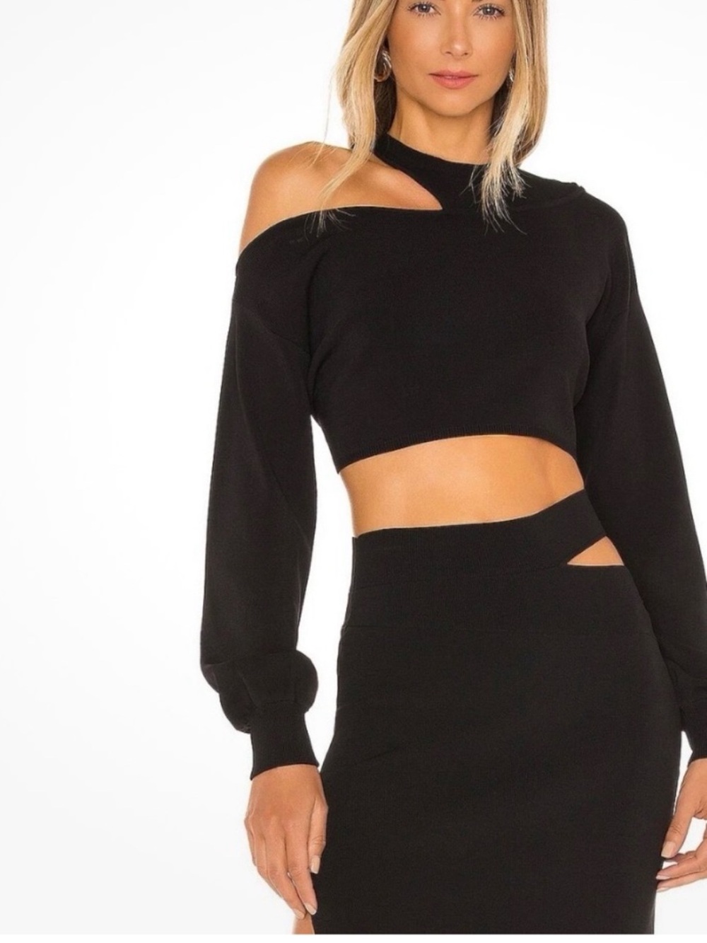 Michael Costello Black sweater and skirt set